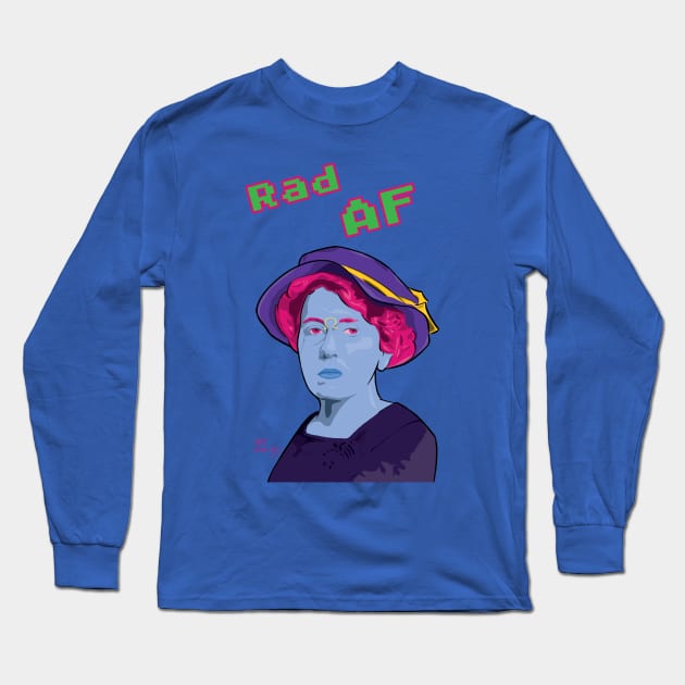 Emma Goldman is Rad AF (No Background) Long Sleeve T-Shirt by BeSmartFightDirty